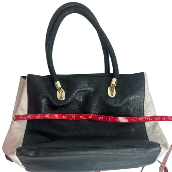 Cole Haan Pebbled Leather Color Block Braided Straps Tote  Shoulder Bag Purse - Picture 10 of 16